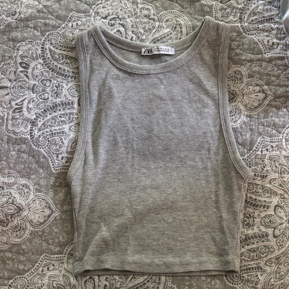 Zara Heather Gray Sleeveless Tank Top